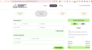 dummy ticket booking process