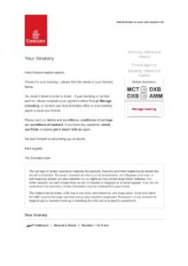 emirates dummy ticket