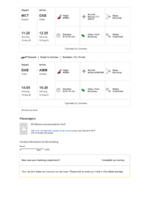 emirates dummy ticket sample