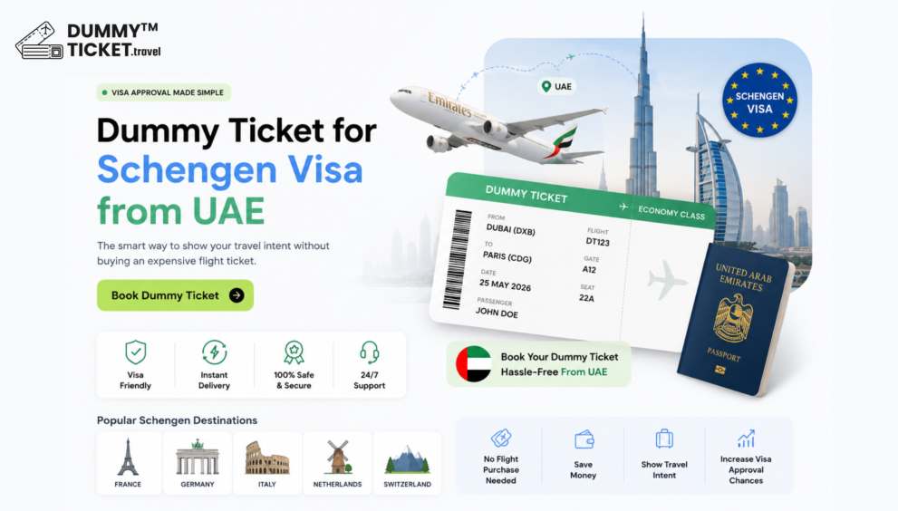 Dummy ticket for schngen visa from UAE